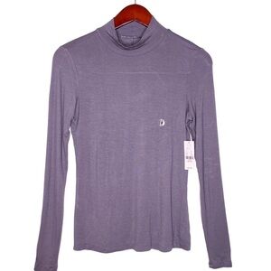 NEW YORK & Company NWT Mock Neck Jersey Long Sleeve Top Size Medium in Pewter